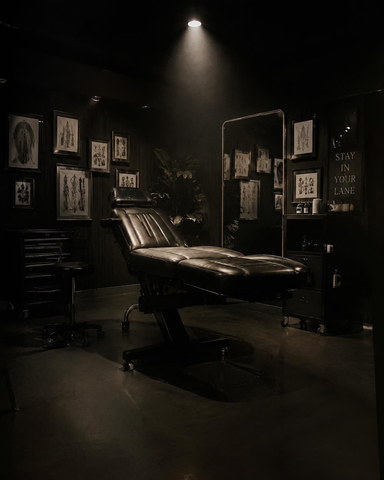 Contemporary tattoo studio interior