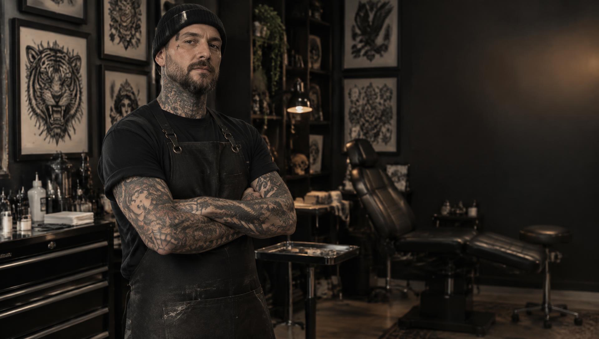 Established tattoo artist in a professional studio